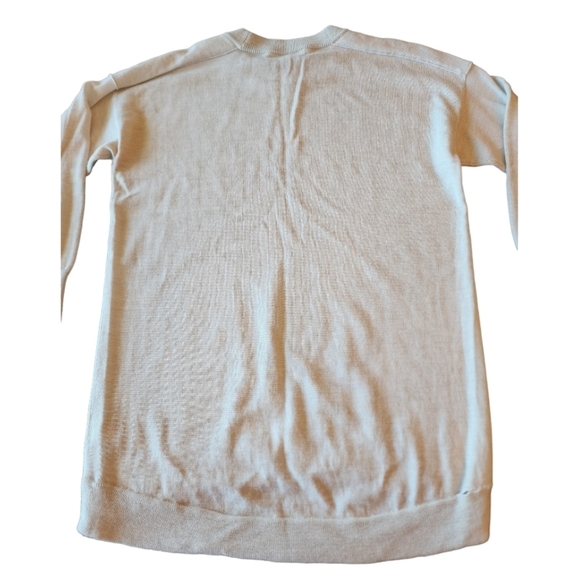 J. Crew wool blend light gray silver crewneck high low hem sweater M - Picture 5 of 14